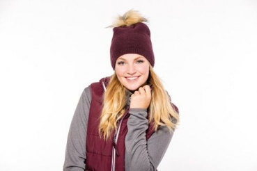 Eskadron Equestrian Fanatics Strickmütze Bobble Fauxfur blackberry